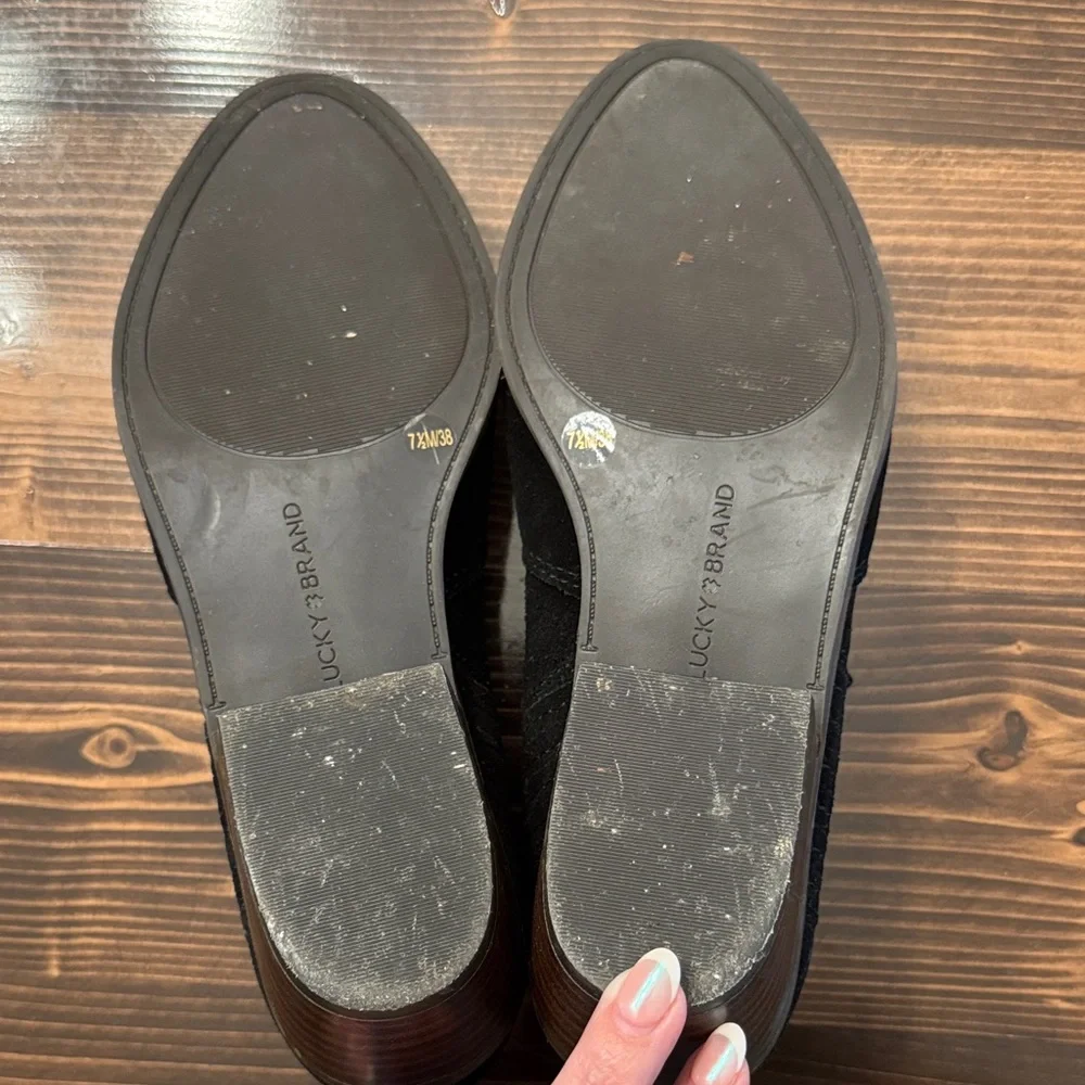 NWOB Lucky Brand Folley Western Black‎ Suede Ankle Booties